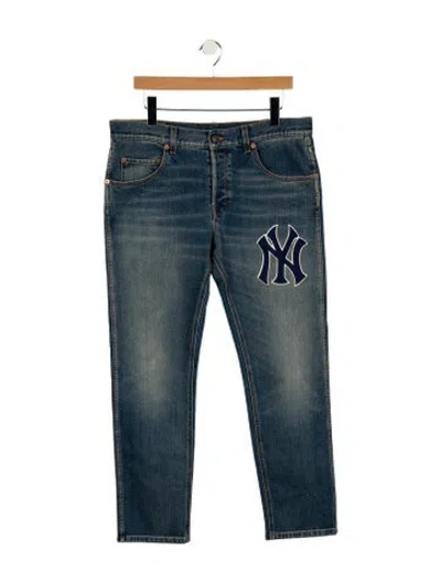 Pre-owned Gucci X Mlb 2018 Skinny Jeans In Blue