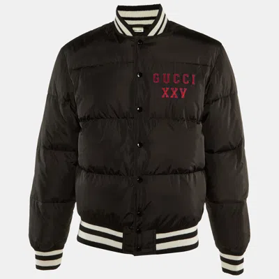 Pre-owned Gucci X Mlb Black Gg Pirates Stadium Bomber Jacket S