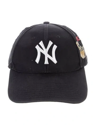 Pre-owned Gucci X Mlb Mens' Cotton Baseball Hat In Black