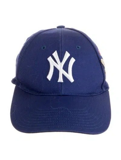 Pre-owned Gucci X Mlb Solid Baseball Cap In Blue