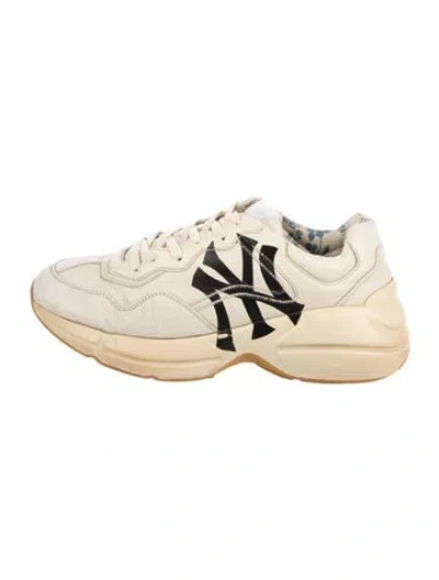 Pre-owned Gucci X Mlb X Mlb Rhyton 'new York Yankees' Chunky Sneakers Sneakers In Neutral