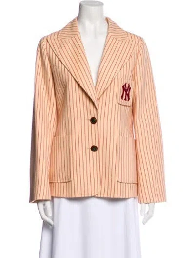 Pre-owned Gucci X Mlb X Yankees Wool Blazer In Neutral