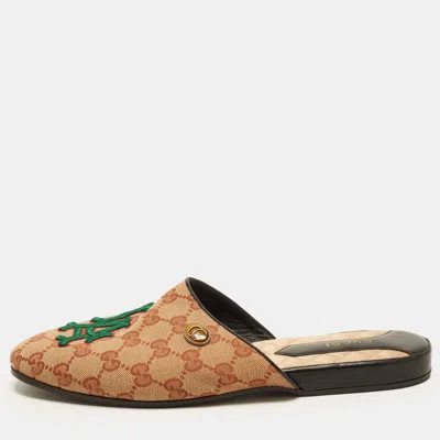 Pre-owned Gucci X Mlbla Dodgers Size 40 Multicolor Canvas Mules