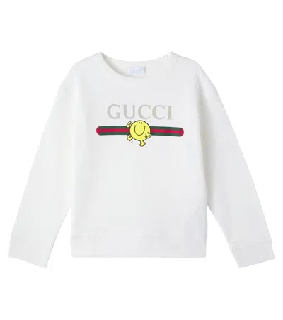Gucci Kids' X Mr. Men Little Miss Cotton Sweatshirt In White