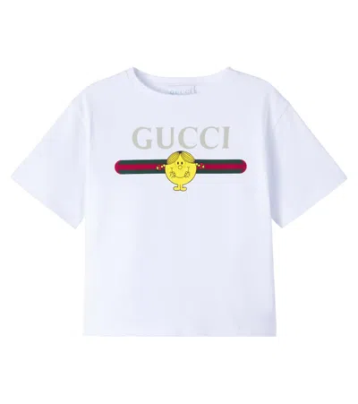 Gucci Kids' X Mr. Men Little Miss Cotton T-shirt In White