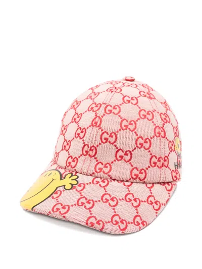 Gucci Kids' X Mr. Men™ Little Miss™ Logo-print Cap In Red