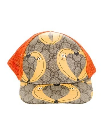 Pre-owned Gucci Babies' X Nina Dzyvulska Gg Supreme Canvas Cap In Orange