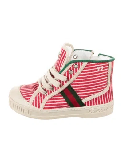 Pre-owned Gucci Babies' X Oshkosh Bosh Canvas High Top Sneakers In Red
