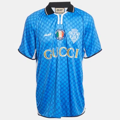 Pre-owned Gucci X Palace Blue Printed Jersey T-shirt Xxl