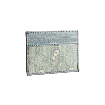 Pre-owned Gucci X Palace Gg-p Supreme Card Case 'pale Blue'