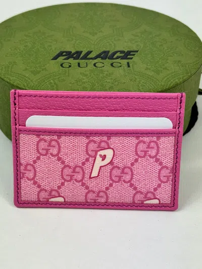 Pre-owned Gucci X Palace Pink Card Holder