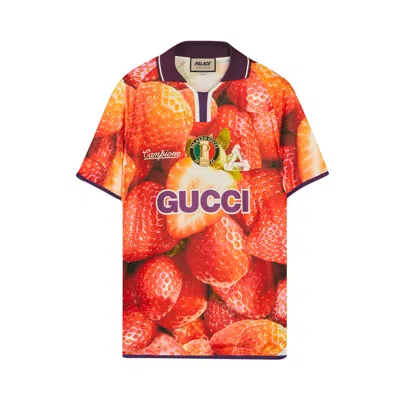 Pre-owned Gucci X Palace Printed Football Technical Jersey T-shirt 'red'