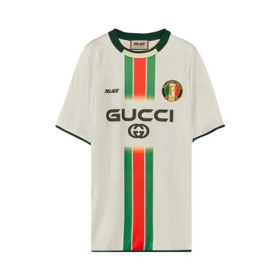 Pre-owned Gucci X Palace Printed Football Technical Jersey T-shirt 'white'