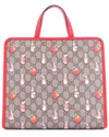 Gucci X Peter Rabbit Kid's Tote Printed Gg Coated Canvas (authentic Pre-loved) In Multi
