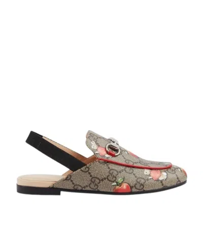 Gucci X Peter Rabbit Princetown Canvas Slippers In Nude