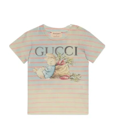 Gucci X Peter Rabbit Striped T-shirt In Nude
