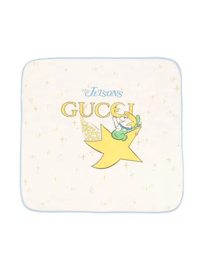 Gucci X The Jetsons Cotton Blanket In Neutrals