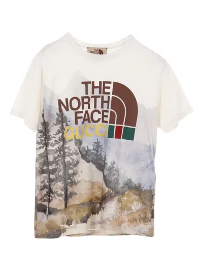 Pre-owned Gucci X The North Face 2010s Logo Forest-print T-shirt In Multi