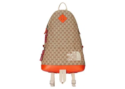 Pre-owned Gucci X The North Face Backpack In Beige/ebony
