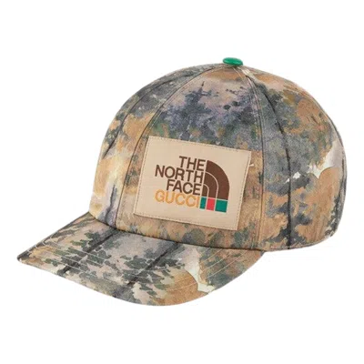 Gucci X The North Face Baseball Hat 'beige Grey' In Beige/grey/white