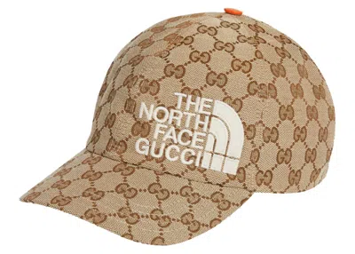 Pre-owned Gucci X The North Face Baseball Hat In Beige/ebony