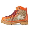 Gucci X The North Face Canvas Leather Boots 'orange' In Multi