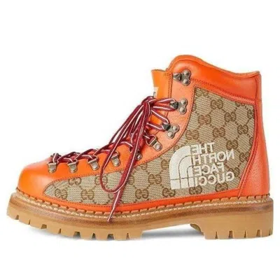 Gucci X The North Face Canvas Leather Boots 'orange'