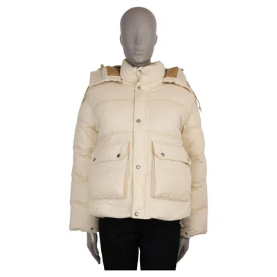 Pre-owned Gucci X The North Face Cream Nylon 2022 Cropped Down Puffer Jacket Xxs In White