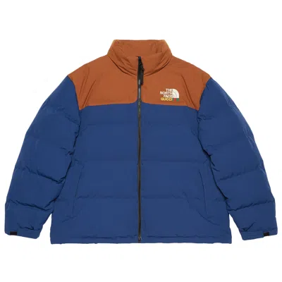Pre-owned Gucci X The North Face Down Jacket 'blue/brown' | Men's Size Xxl