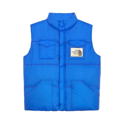 Pre-owned Gucci X The North Face Down Vest 'blue' | Men's Size Xs