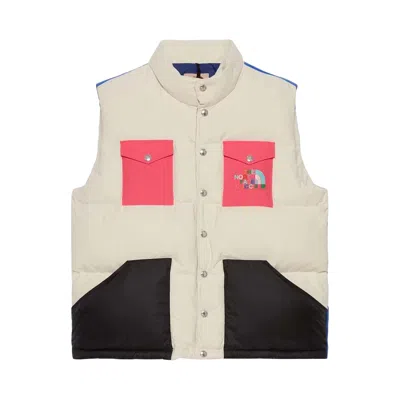 Pre-owned Gucci X The North Face Down Vest 'white/dark Pink/black/blue' | Men's Size S