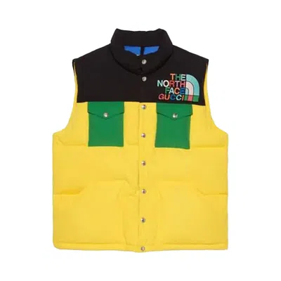Pre-owned Gucci X The North Face Down Vest 'yellow/black/green' | Women's Size Xs