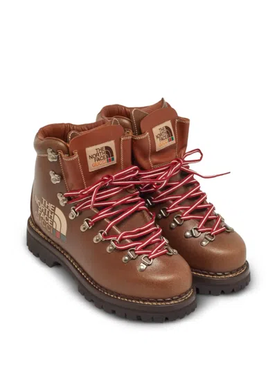 Pre-owned Gucci X The North Face Hiking Boots In Brown