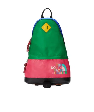 Gucci X The North Face Logo Backpack In Green