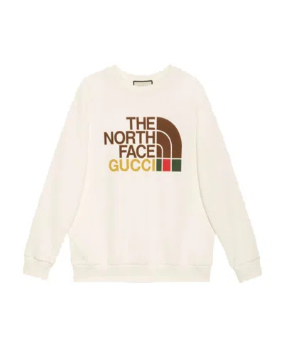 Gucci X The North Face Logo Sweatshirt In White