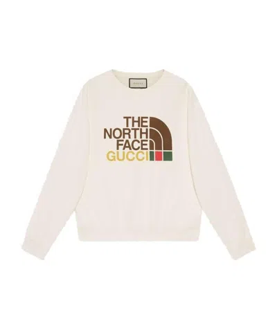 Gucci X The North Face Logo Sweatshirt In White