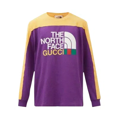 Pre-owned Gucci X The North Face Long-sleeve T-shirt 'purple/yellow' | Men's Size Xs