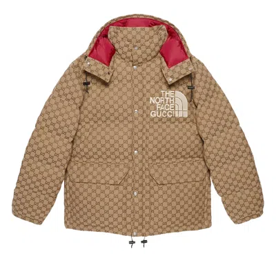 Pre-owned Gucci X The North Face Padded Jacket 'beige/ebony' In Tan