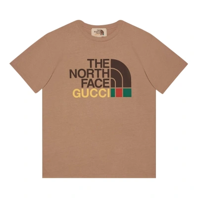 Pre-owned Gucci X The North Face T-shirt 'camel' In Tan