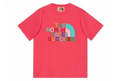 Pre-owned Gucci X The North Face T-shirt Red Multi