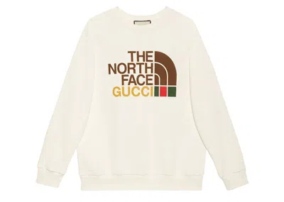 Pre-owned Gucci X The North Face Womens Cotton Oversized Sweatshirt In White
