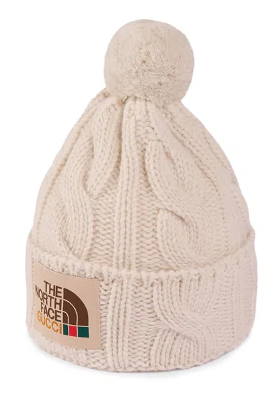 Pre-owned Gucci X The North Face Wool Hat In Off/white