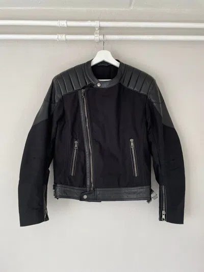 Pre-owned Gucci X Tom Ford Cotton And Leather Biker Jacket In Black