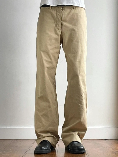 Pre-owned Gucci X Tom Ford Gucci By Tom Ford Wide Cotton Canvas Pants In Beige