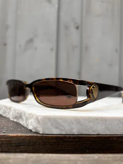 Pre-owned Gucci X Vintage 2000s Vintage Gucci Sunglasses Bellboy Gg 3021 Y2k Tiny Smal In Brown