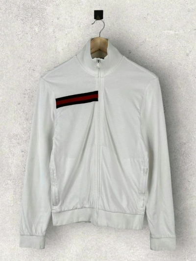 Pre-owned Gucci X Vintage Y2k Gucci Track Top Jacket Full Zip Lightweight In White