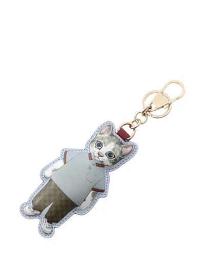 Pre-owned Gucci X Yuko Higuchi 2010s Gg Supreme Boris Bag Charm In Grey