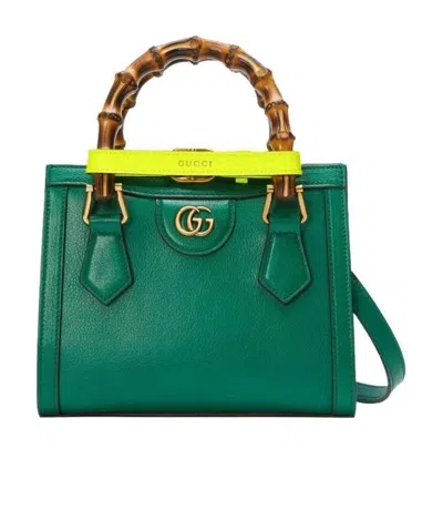Gucci Xs Diana Bamboo-detail Tote In Green