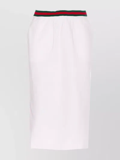 Gucci Xs Skirt With Elastic Waistband And Side Pockets In White