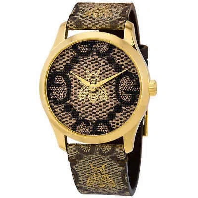 Pre-owned Gucci Ya1264068 G-timeless 30mm Women's Multicolored Leather Watch